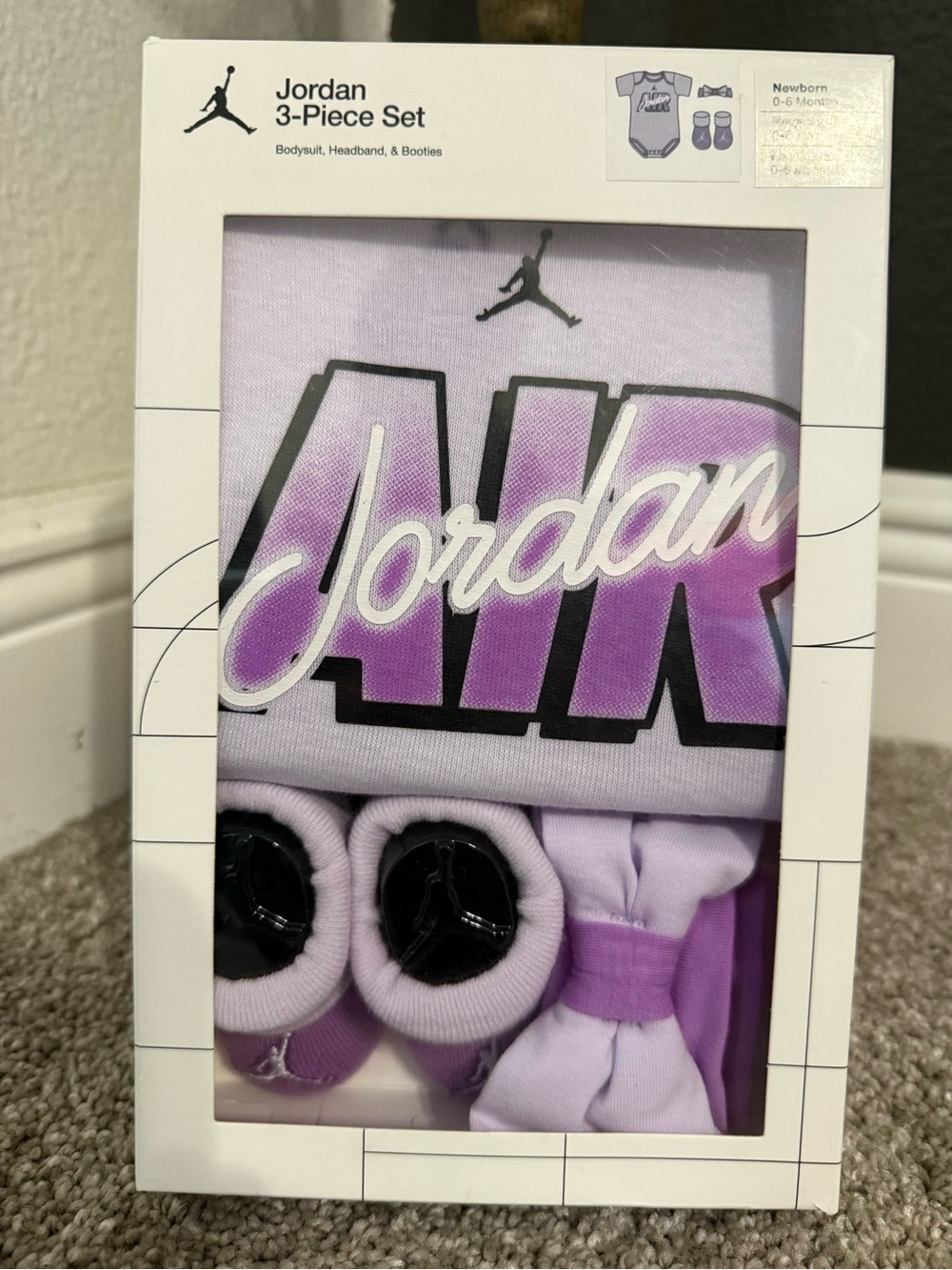 Jordan 3-Piece Baby Set in Lavender & Purple
